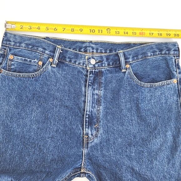 Levis 505 Jeans Mens 42x30 Medium Blue Wash Straight Leg Denim Normcore Everyday - Picture 4 of 8